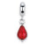 Red Italian Murano Glass Charm Dangle Bead in Sterling Silver