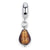 Sterling Silver Brown Italian Murano Glass Dangle Bead Charm hide-image