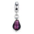 Sterling Silver Purple Italian Murano Glass Dangle Bead Charm hide-image