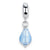 Light Blue Italian Murano Charm Dangle Bead in Sterling Silver