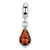 Sterling Silver Sunset w/Black Spots Italian Murano Dangle Bead Charm hide-image