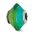 Blue & Green Italian Murano Glass Charm Bead in Sterling Silver