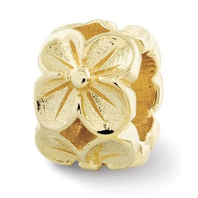 14k Yellow Gold Floral Bead Charm hide-image