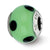 Green w/Black Dots Italian Murano Charm Bead in Sterling Silver