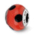 Red w/Black Dots Italian Murano Charm Bead in Sterling Silver