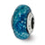 Blue Python Glitter Overlay Glass Charm Bead in Sterling Silver