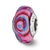 Pink/Blue Swirls Overlay Glass Glass Charm Bead in Sterling Silver