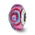 Sterling Silver Pink/Blue Swirls Overlay Glass Glass Bead Charm hide-image