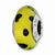 Lime Green w/Blk Dots Italian Murano Charm Bead in Sterling Silver