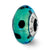 Teal w/Black Dots Italian Murano Charm Bead in Sterling Silver