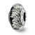 Black/Silver Italian Murano Glass Charm Bead in Sterling Silver