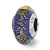 Blue/Gold Italian Murano Glass Charm Bead in Sterling Silver