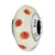 Cream w/Red Dots Italian Murano Charm Bead in Sterling Silver