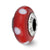 Red w/White Dots Italian Murano Charm Bead in Sterling Silver