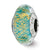 Teal/Gold Italian Murano Glass Charm Bead in Sterling Silver