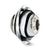 Sterling Silver Grey w/Black Stripes Italian Murano Bead Charm hide-image