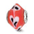 Red w/ Dots Italian Murano Glass Charm Bead in Sterling Silver