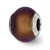 Brown Matte Italian Murano Glass Charm Bead in Sterling Silver