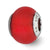 Red Matte Italian Murano Glass Charm Bead in Sterling Silver