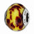 Yellow & Brown Glitter Overlay Glass Charm Bead in Sterling Silver