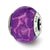 Purple & Pink w/Glitter Overlay Glass Charm Bead in Sterling Silver