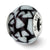 White/Black w/Glitter Overlay Glass Charm Bead in Sterling Silver