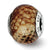 Lt Brown Python Glitter Overlay Glass Charm Bead in Sterling Silver