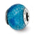 Blue Python Glitter Overlay Glass Charm Bead in Sterling Silver