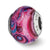 Pink & Purple Swirls Overlay Glass Charm Bead in Sterling Silver