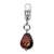 Dk Brn w/Glitter Ital. Murano Charm Dangle Bead in Sterling Silver