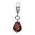 Sterling Silver Dk Brn w/Glitter Ital. Murano Dangle Bead Charm hide-image