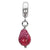 Sterling Silver Pink w/Glitter Overlay Glass Dangle Bead Charm hide-image