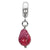 Pink w/Glitter Overlay Glass Charm Dangle Bead in Sterling Silver