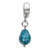 Sterling Silver Blue w/Glitter Overlay Glass Dangle Bead Charm hide-image