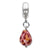 Pink w/Glitter Overlay Glass Charm Dangle Bead in Sterling Silver