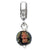 Sterling Silver Orange Dichroic Glass Dangle Bead Charm hide-image