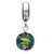 Sterling Silver Green Dichroic Glass Dangle Bead Charm hide-image