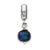 Sterling Silver Purple Dichroic Glass Dangle Bead Charm hide-image