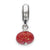 Sterling Silver Red Dichroic Glass Dangle Bead Charm hide-image