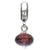 Purple Dichroic Glass Charm Dangle Bead in Sterling Silver