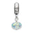 Yellow Dichroic Glass Charm Dangle Bead in Sterling Silver