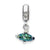 Sterling Silver Green Dichroic Glass Dangle Bead Charm hide-image