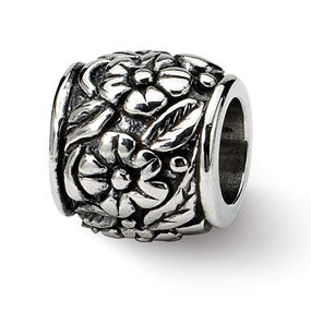 Sterling Silver Floral Bead Charm hide-image