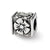 Floral Cube Charm Bead in Sterling Silver