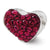 Red Swarovski Elements Heart Charm Bead in Sterling Silver