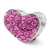 Pink Swarovski Elements Heart Charm Bead in Sterling Silver
