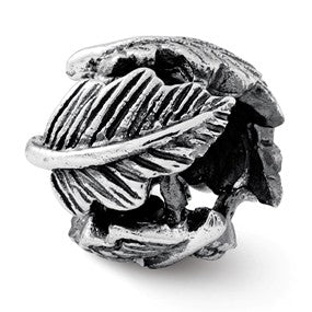 Sterling Silver Leaf Bead Charm hide-image