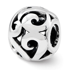 Sterling Silver Swirl Bali Bead Charm hide-image