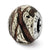 Italian Brown & Silver Colored Glass Charm Bead in Sterling Silver