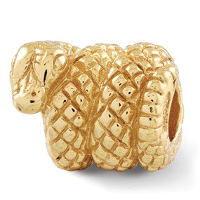 Gold Plated Snake Bead Charm hide-image